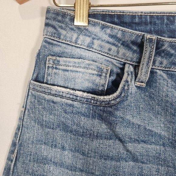 Discount Divas Distressed Blue Jean Shorts with Frayed Hem - Picture 5 of 10